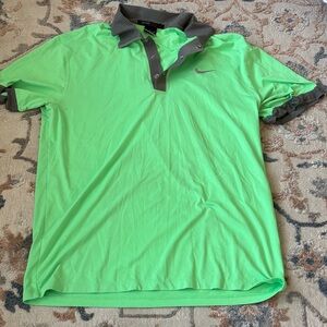 Nike Men's Lime Green Polo with Gray Accents